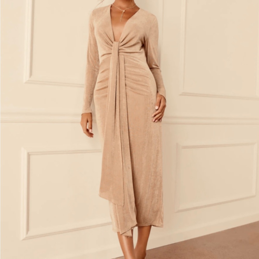 VICI Eve Plunge Drape Midi Dress Sz Small New, Never Worn